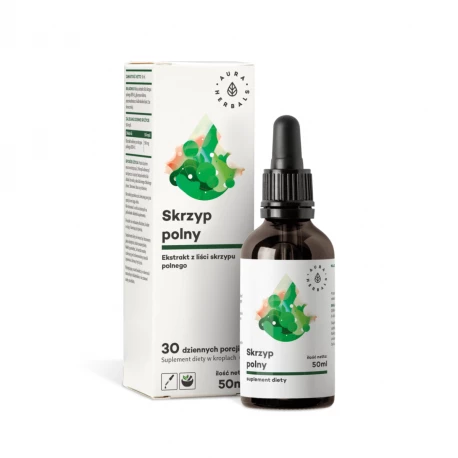 Skrzyp Polny Ekstrakt Roślinny 500 mg Krople 50 ml w Płynie Aura Herbals