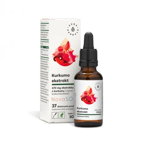 Ekstrakt z Kurkumy NovaSOL Kurkumina Krople 30 ml w Płynie Aura Herbals