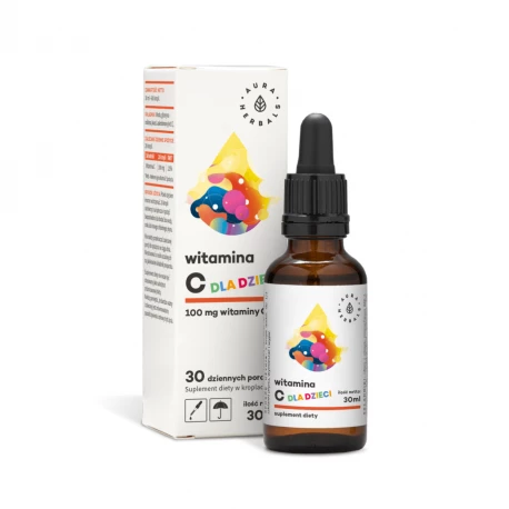 Witamina C dla Dzieci 100 mg Krople 30 ml w Płynie Aura Herbals