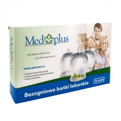 Bezogniowe Bańki Lekarskie z Pompką o Średnicy 40 mm (12 szt) Med Plus