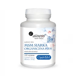 MSM OptiMSM Siarka Organiczna + Witamina C (180 tab) Aliness