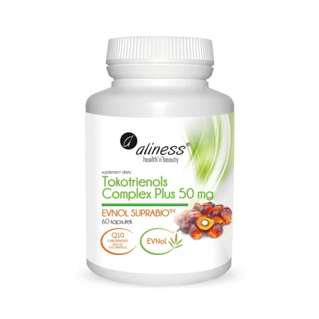 WITAMINA E Tokotrienols Complex PLUS 50mg Tokotrienole Q10 (60kaps) ALINESS