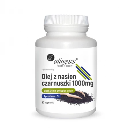 Olej z Czarnuszki 1000 mg (60 kaps) 2% Tymochinon Aliness