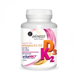 Witamina K2 MK-7 100 µg z Natto + D3 (60kaps) ALINESS