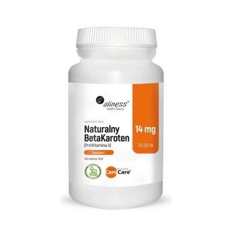 Beta Karoten Naturalny 14 mg 23 333 IU (100 tab) ProWitamina A Aliness