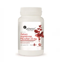ŻELAZO ORGANICZNE MICROFERR 25mg Dojelitowe Mikronizowane (100tab) ALINESS