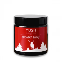 AROMAT ŚWIĄT Świąteczna Świeca Sojowa Ręcznie Robiona Wegańska 120 ml YUSH