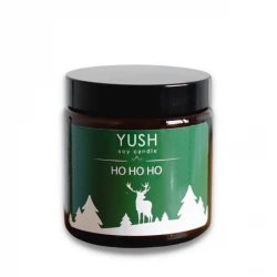 HO HO HO! Świąteczna Świeca Sojowa Ręcznie Robiona Wegańska 120 ml YUSH