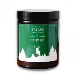 HO HO HO! Świąteczna Świeca Sojowa Duża Ręcznie Robiona Wegańska 180 ml YUSH