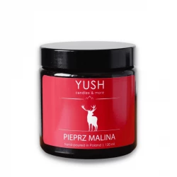 PIEPRZ MALINA Świeca Sojowa Ręcznie robiona Wegańska 120 ml YUSH