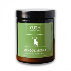 MANGO LIMONKA Świeca Sojowa Duża Ręcznie Robiona Wegańska 180 ml YUSH