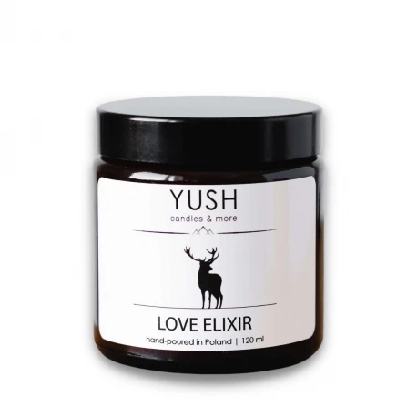 LOVE ELXIR Świeca Sojowa Ręcznie Robiona Wegańska 120 ml YUSH
