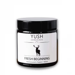 FRESH BEGINNING Świeca Sojowa Ręcznie Robiona Wegańska 120 ml YUSH