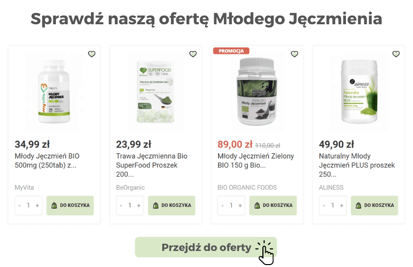 Sprawdź naszą ofertę Młodego Jęczmienia