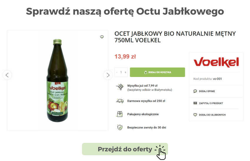 Sprawdź naszą ofertę Octu Jabłkowego