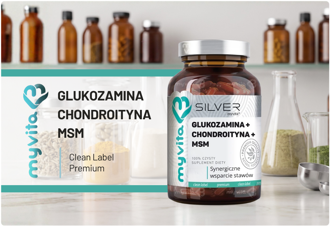 Glukozamina + Chondroityna + MSM Witamina C (50 kaps) MyVita