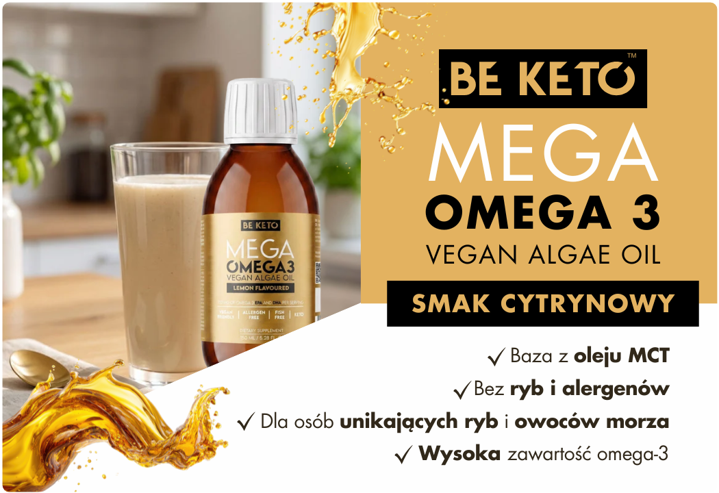 Mega Omega 3 Wegańska Olej z Alg Smak Cytrynowy 150 ml BeKeto