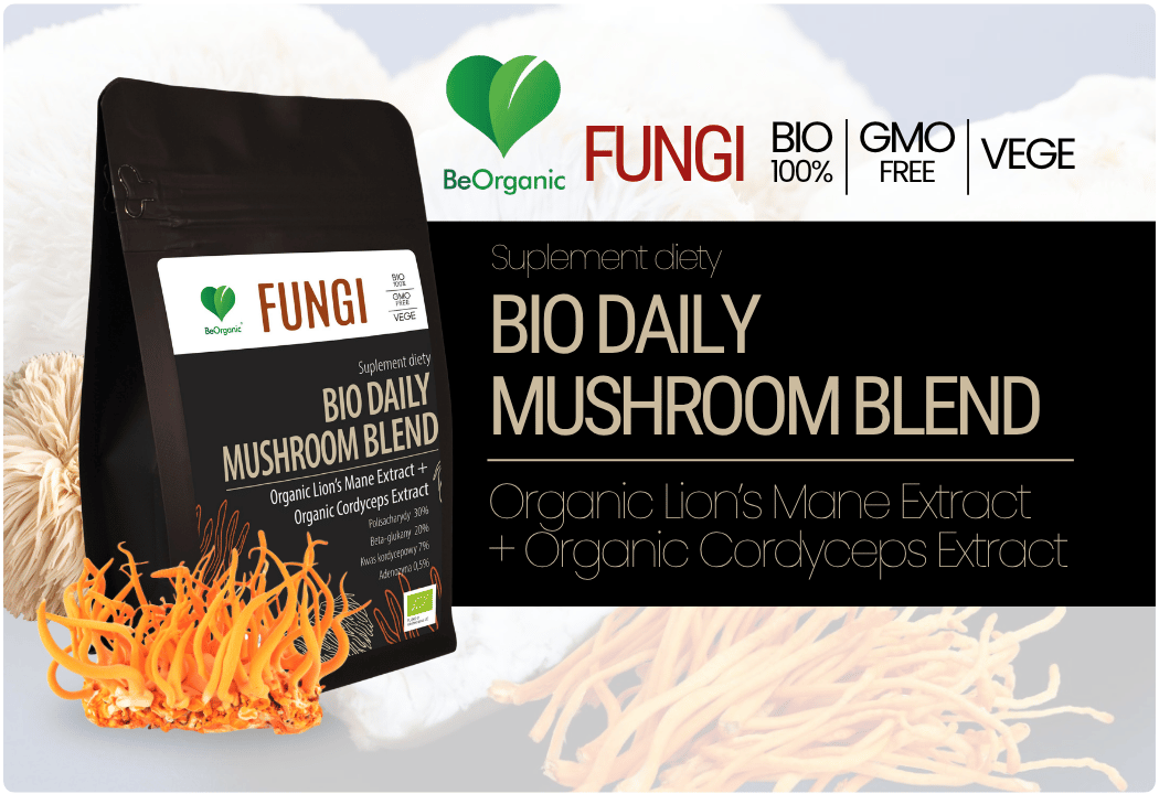 BIO DAILY MUSHROOM BLEND Lion's mane Cordyceps BeOrganic