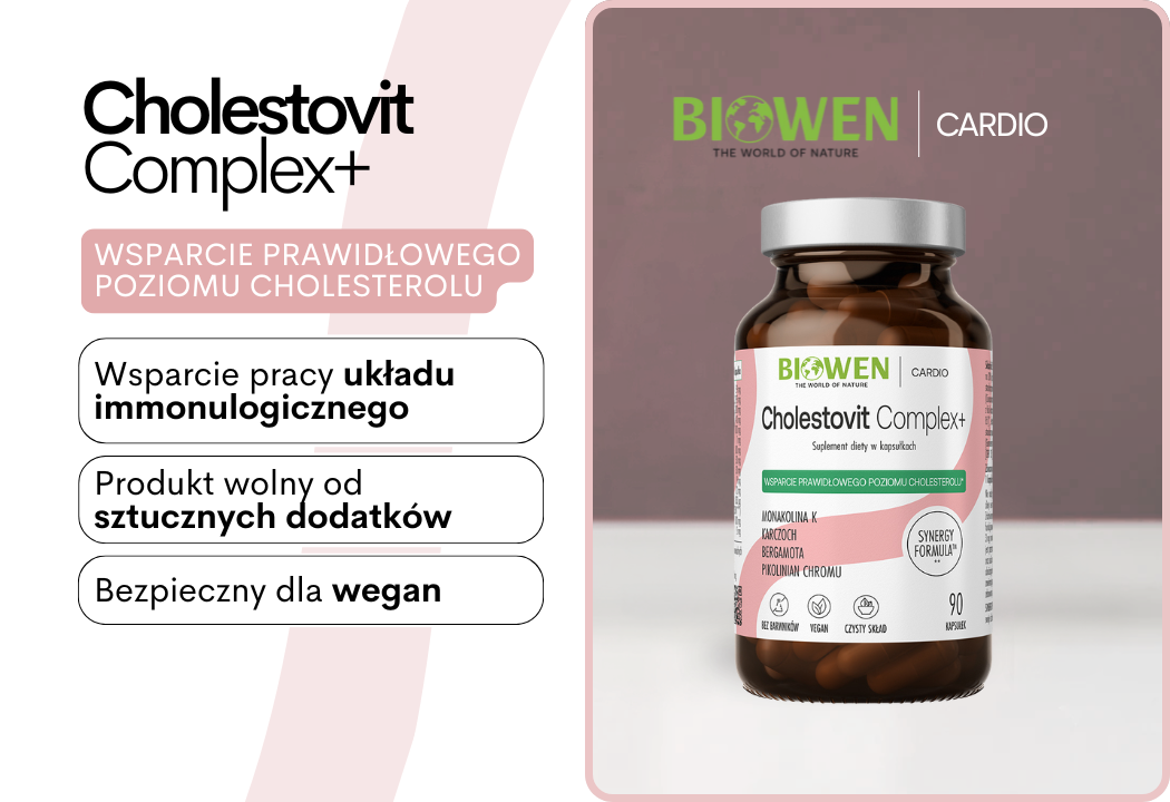 Cholestovit Complex+ Bergamota Karczoch Reishi Chrom Cholesterol (90 kaps) Biowen