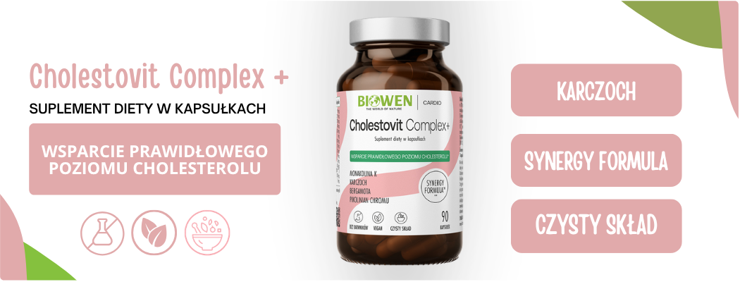 Cholestovit Complex+ Bergamota Karczoch Reishi Chrom Cholesterol (90 kaps) Biowen