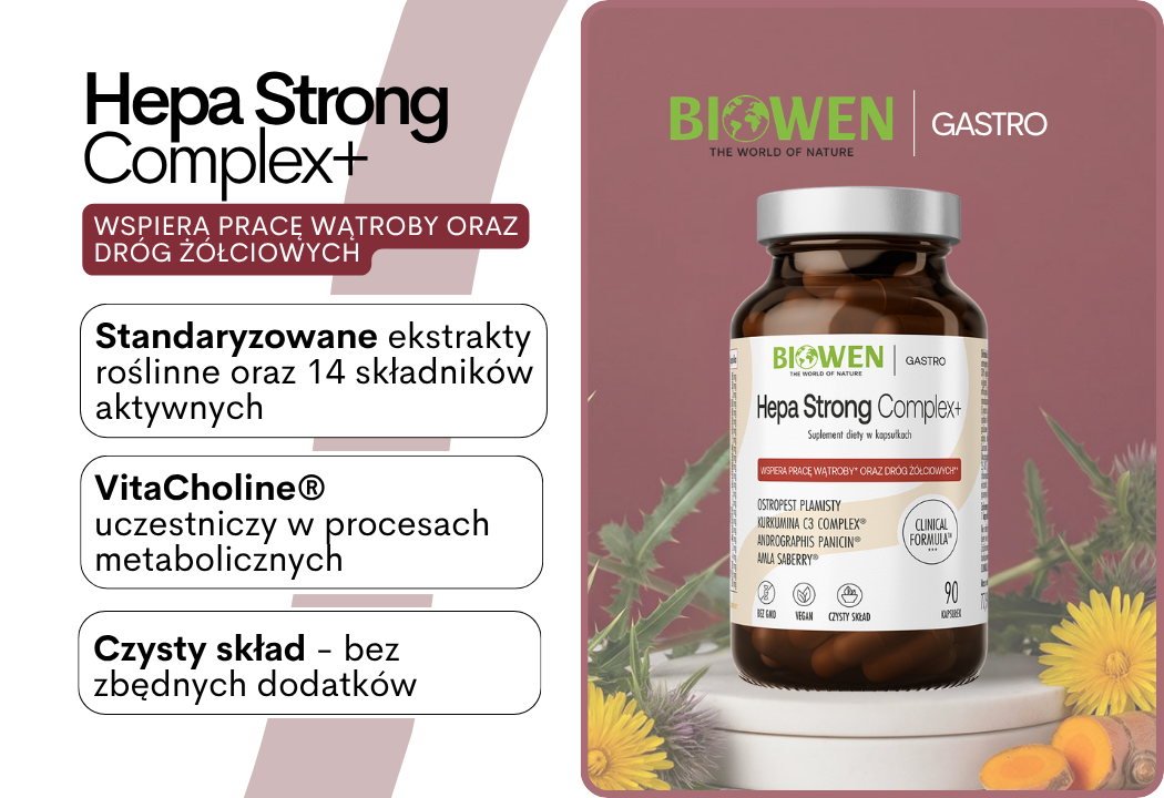 Hepa Strong Complex+ Wsparcie Pracy Wątroby VEGE (90 kaps) Biowen
