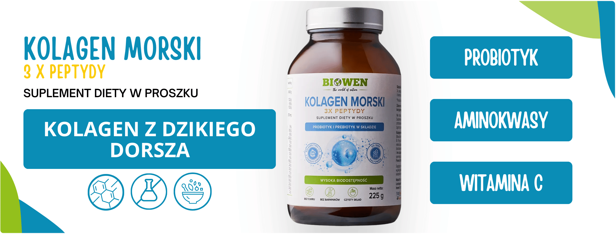 Kolagen Morski 3 x Peptydy Biowen