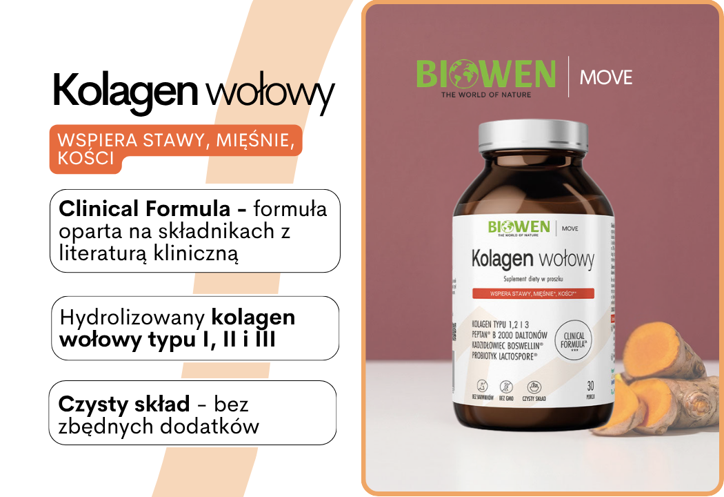 Kolagen Wołowy 5600 mg MSM Glukozamina Proszek 225 g Biowen