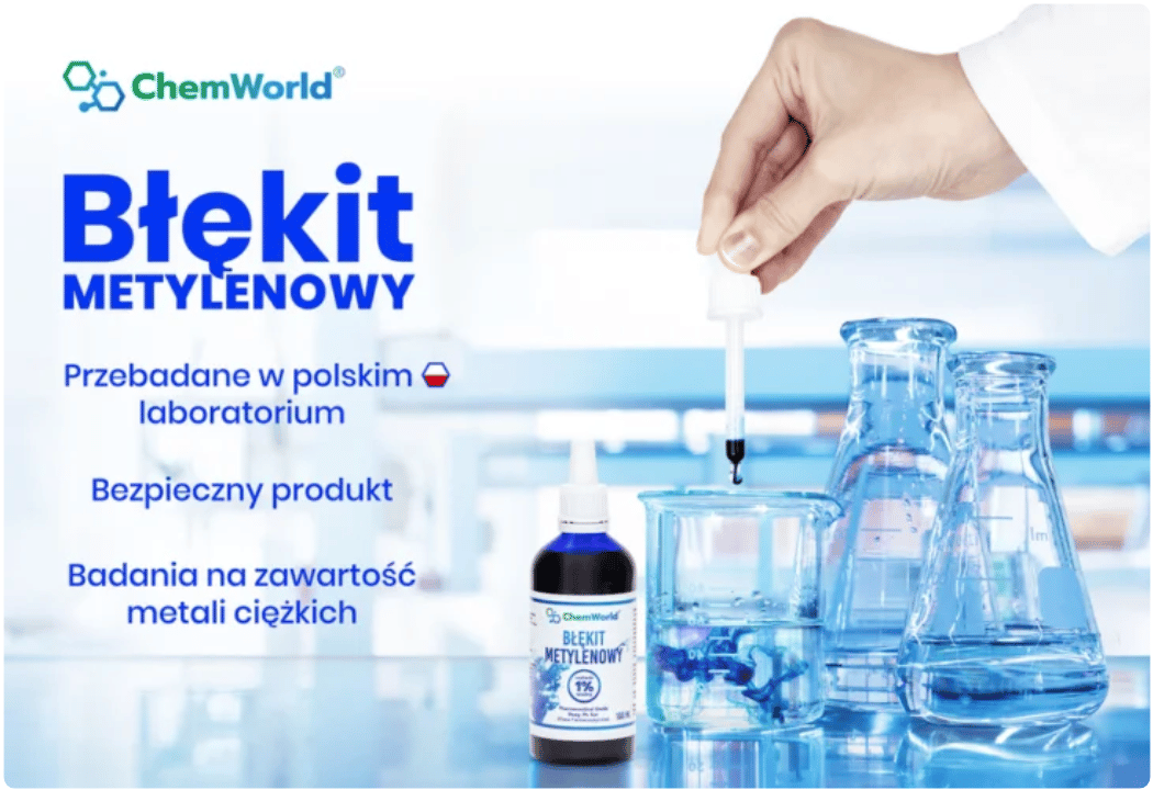 Błękit Metylenowy 1% Czystość Farmaceutyczna Ph.Eur. 100 ml ChemWorld