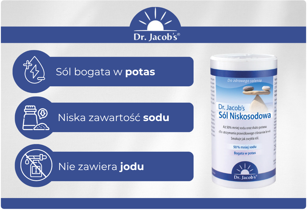 Sól Niskosodowa Mieszanka Soli Mineralnych o Niskiej Zawartości Sodu 250 g Dr. Jacob's