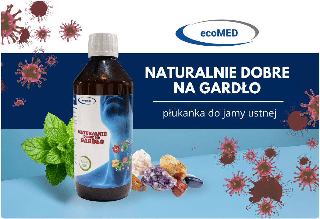Naturalnie Dobre na Gardło Ekstrakt z Mięty Minerały Jod 500 ml ecoMED