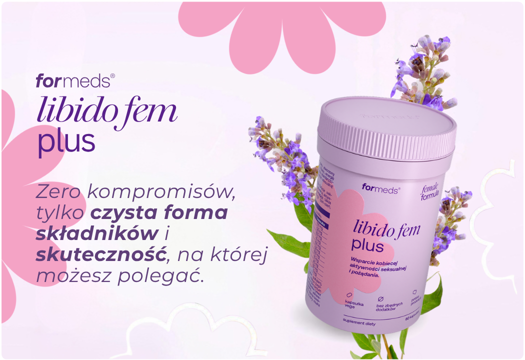 Libido Fem Plus Maca Niepokalanek Ashwagandha Żeń-szeń Female Formula (60 kaps) Formeds