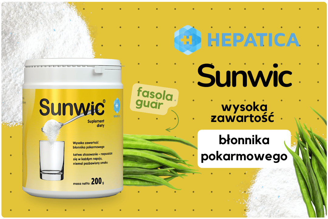 Sunwic Błonnik z Fasoli Guar w Proszku 200 g Hepatica