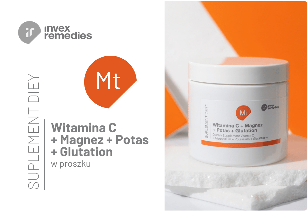 Witamina C z magnezem i potasem w proszku z glutationem – Invex Remedies 150 g