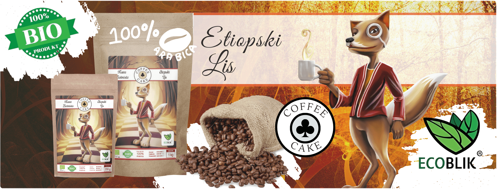 Kawa Ziarnista Etiopski Lis - Baner EcoBlik