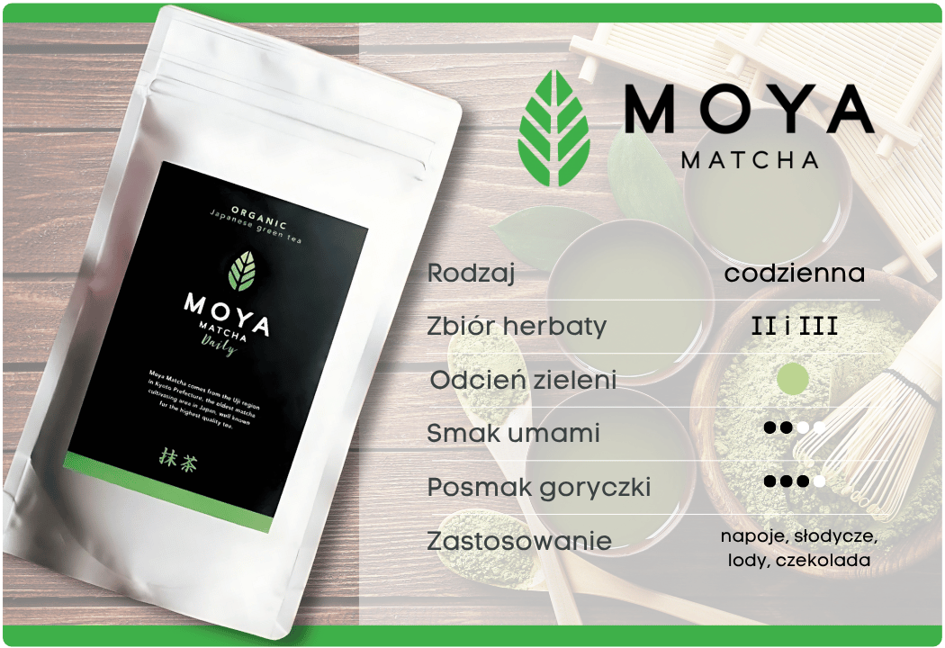 Herbata Zielona Matcha w Proszku Japońska Organiczna 100 g Moya
