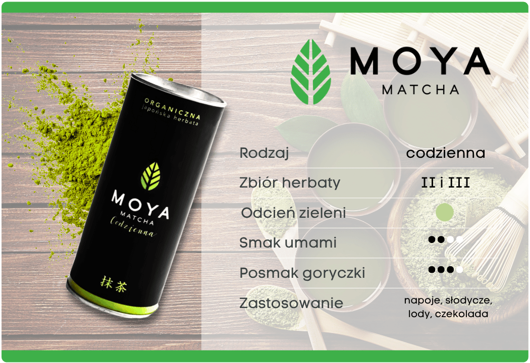 Herbata Zielona Matcha w Proszku Japońska Organiczna 30 g Moya