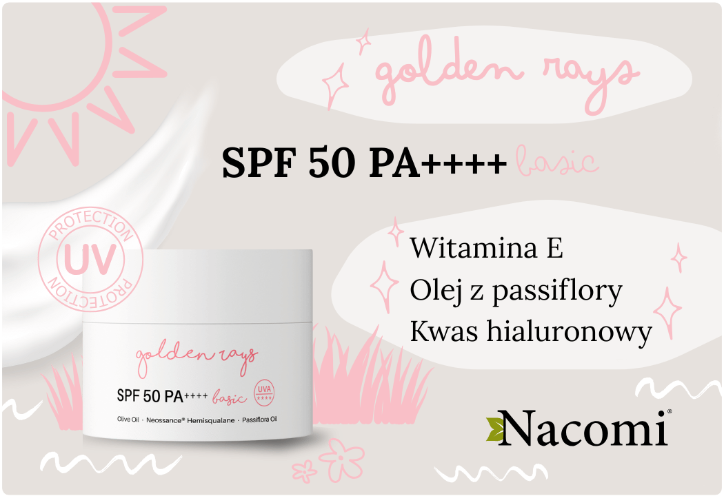 Next Lvl Basic Krem Ochronny Przeciwsłoneczny UV SPF 50 do Twarzy 50 ml Nacomi