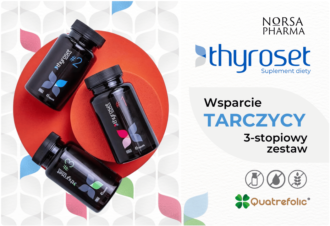Thyroset Zestaw na Wsparcie Tarczycy (3 x 45 kapsułek) Norsa Pharma