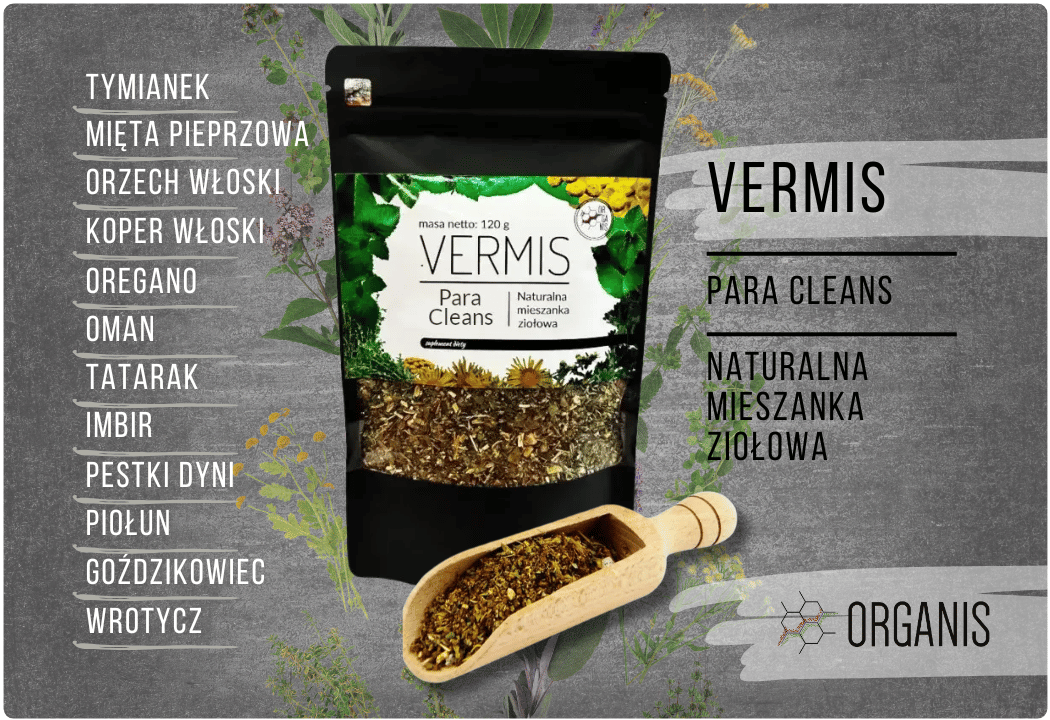 VERMIS Para Cleans Naturalna Mieszanka Ziołowa 120 g Organis