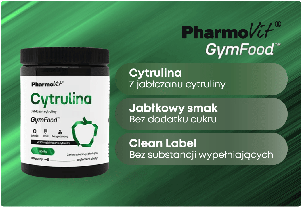 Cytrulina - Jabłczan Cytuliny Proszek o Smaku Jabłkowym 400 g Gym Food Pharmovit